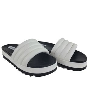 Steve Madden Lazaro white black sandals size 8